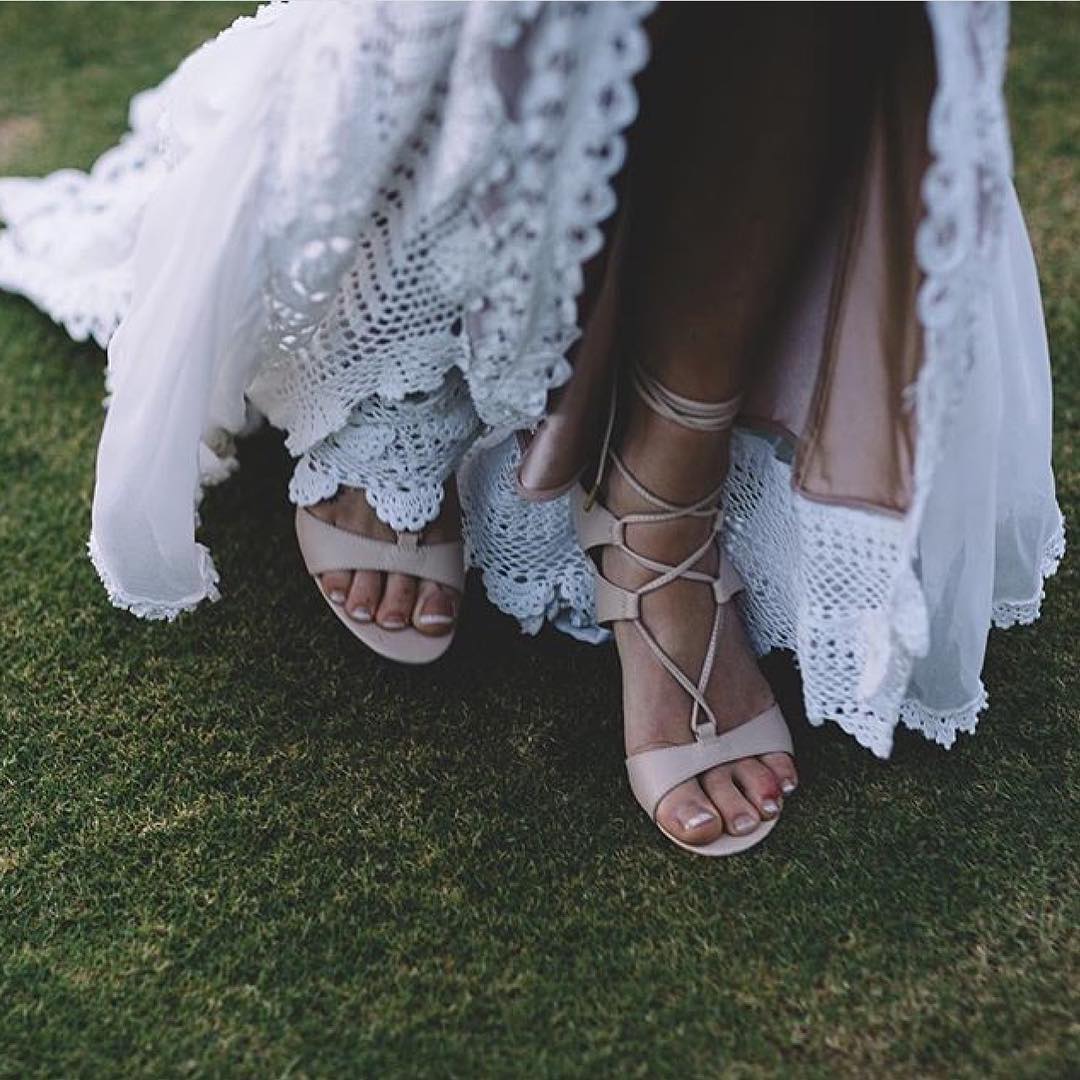 nude wedding sandals for bride