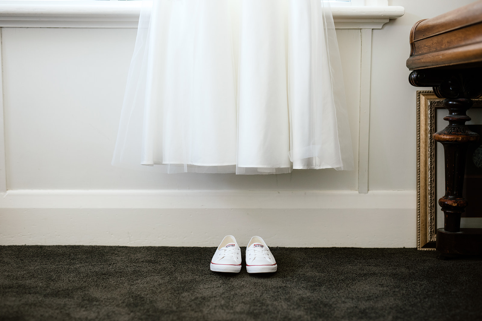 white wedding sneakers for bride