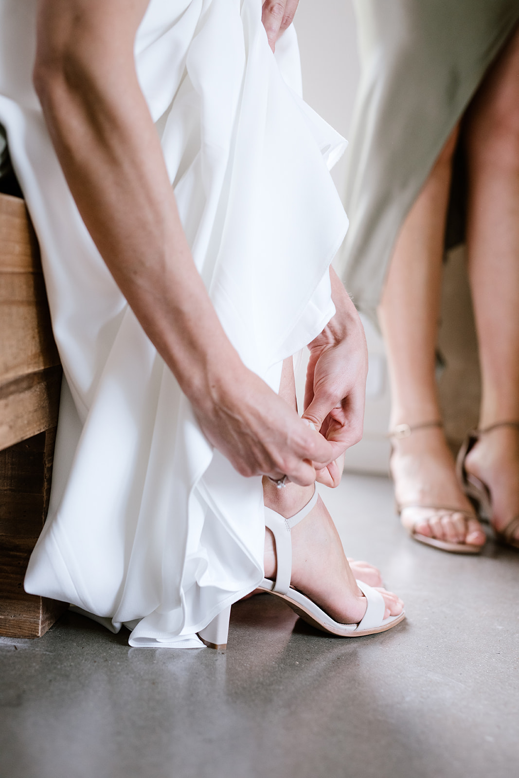 white wedding sandals for bride