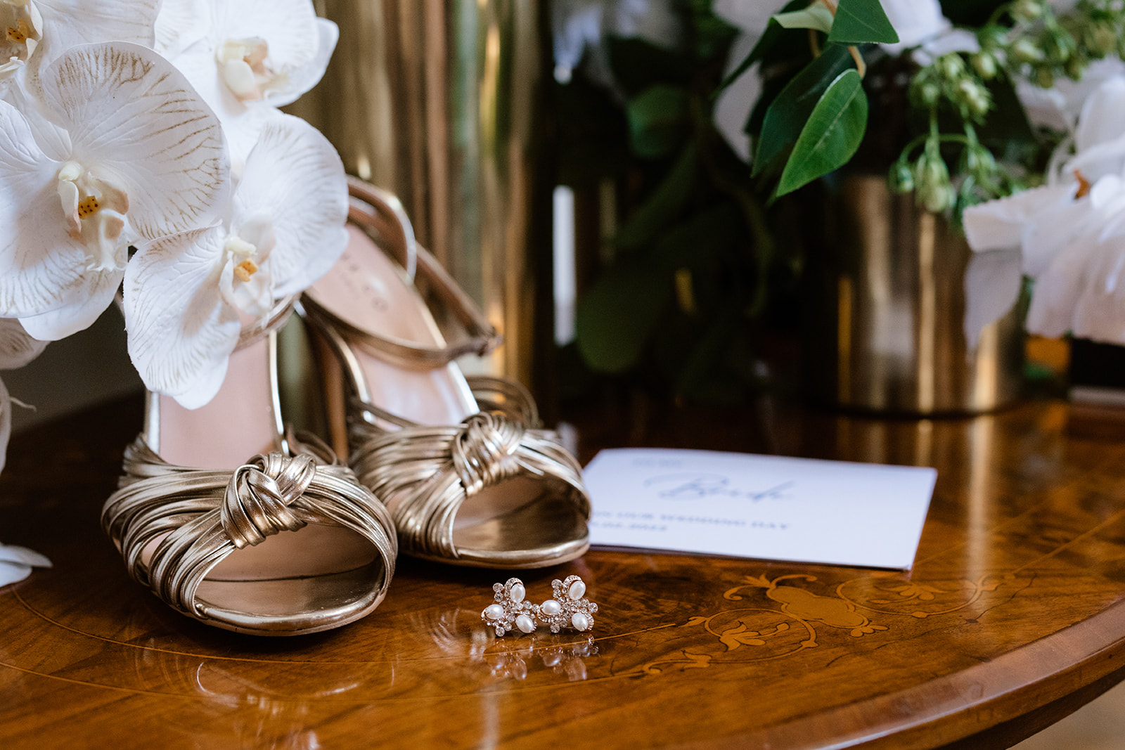 Gold Wedding Sandals for Black Tie Event
