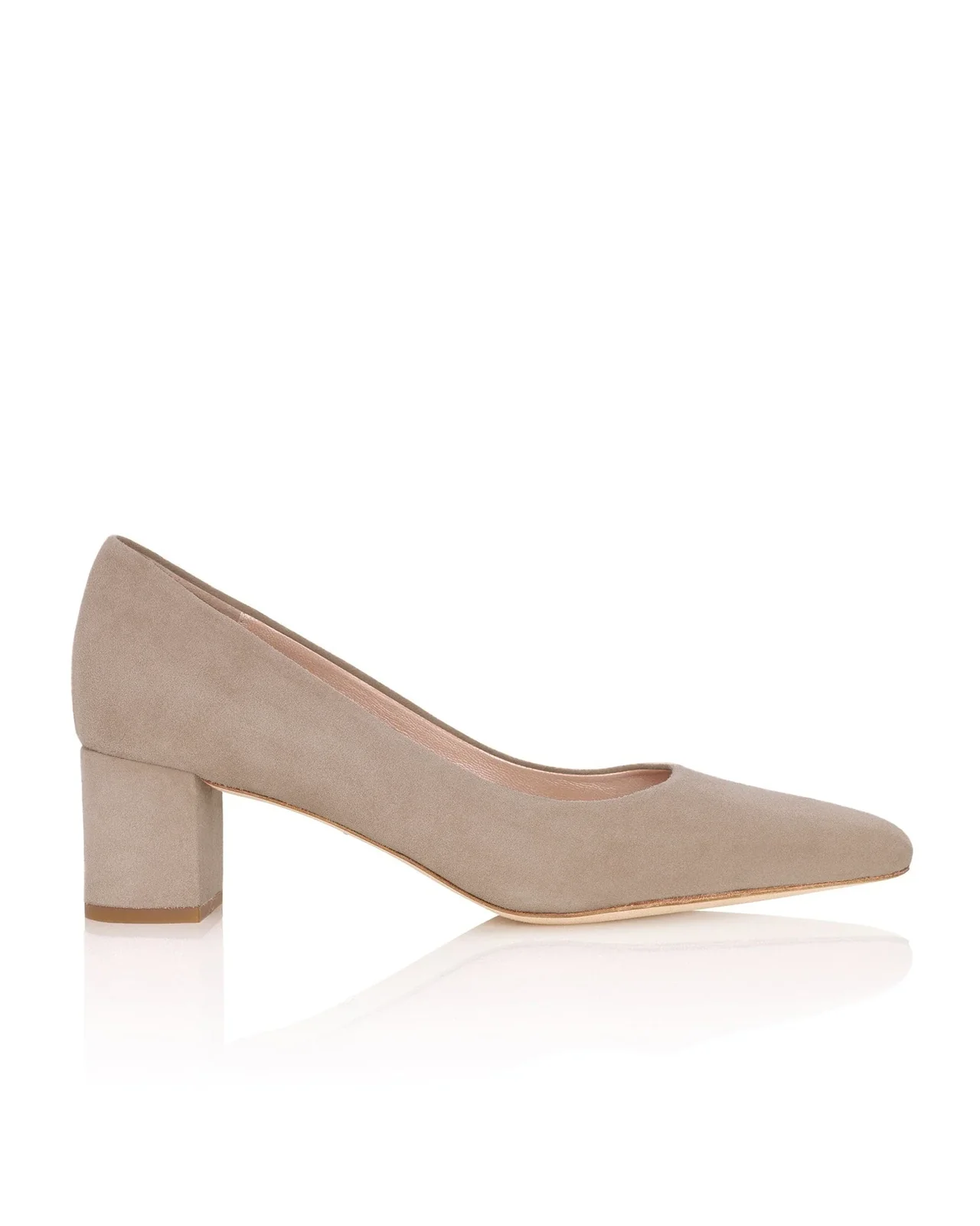 Emmy London — Josie Cashmere Suede Low Block Heel