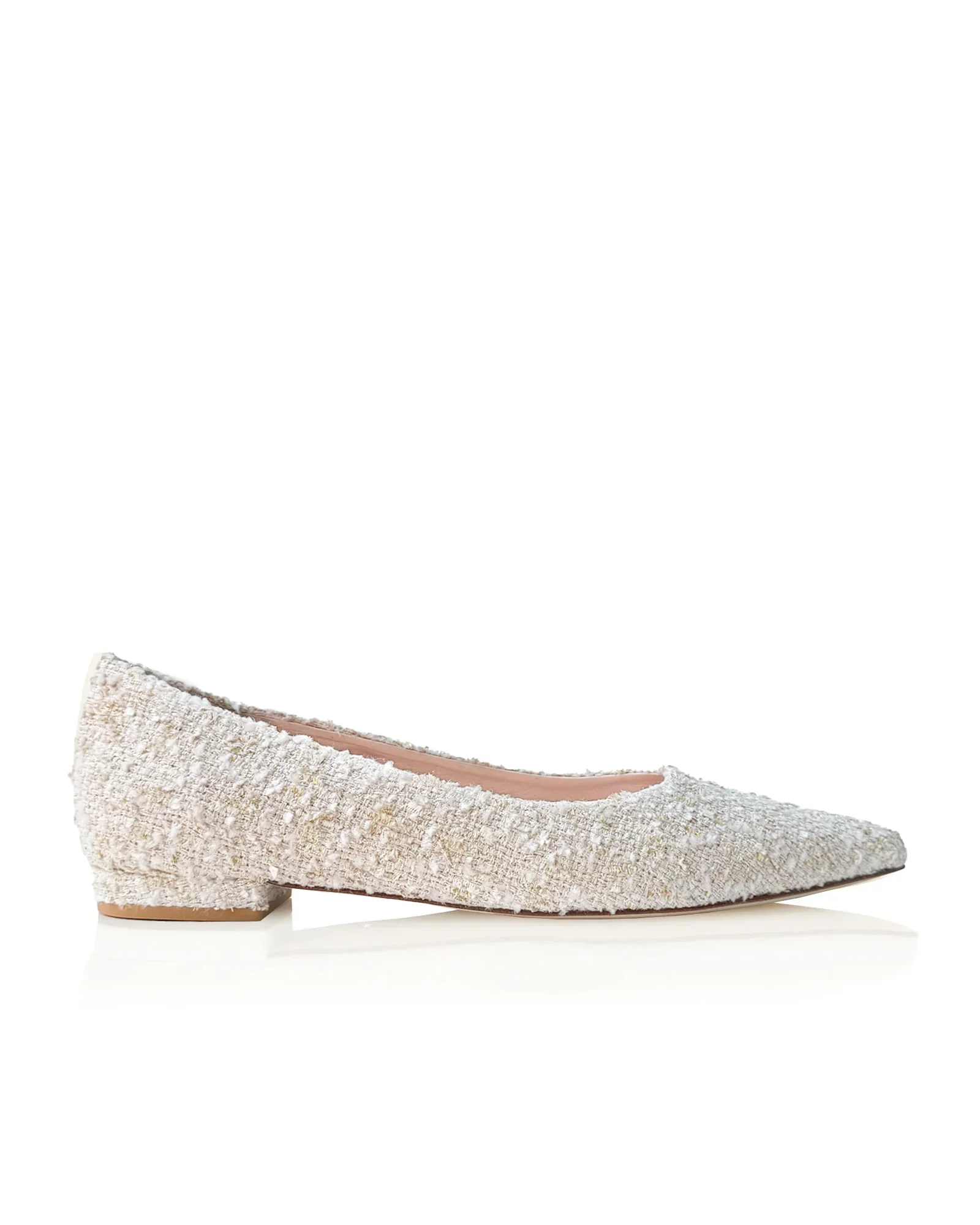 Emmy London — Lulu Cream Tweed Flat