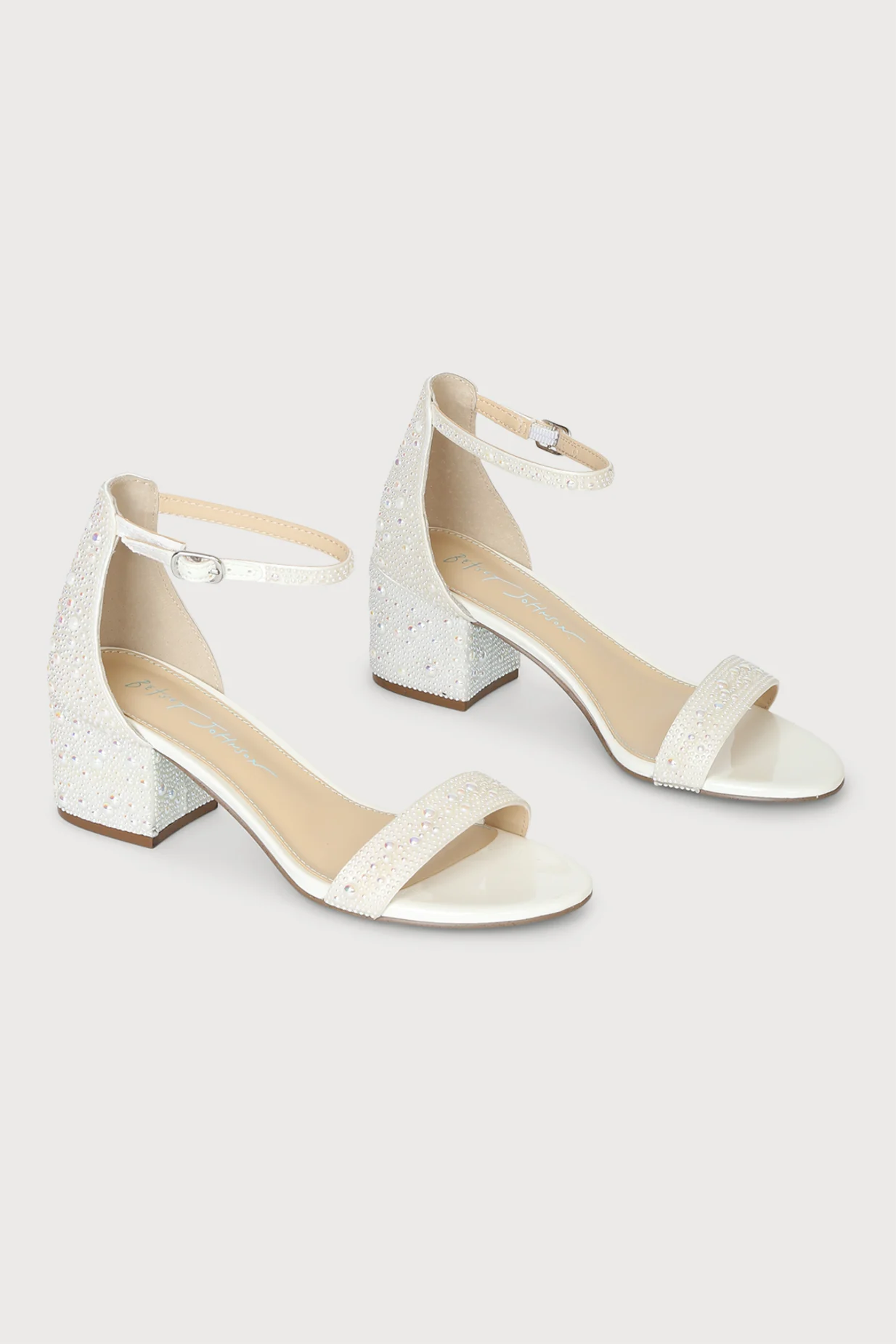 Betsey Johnson - Mari White Pearl Ankle Strap Sandals