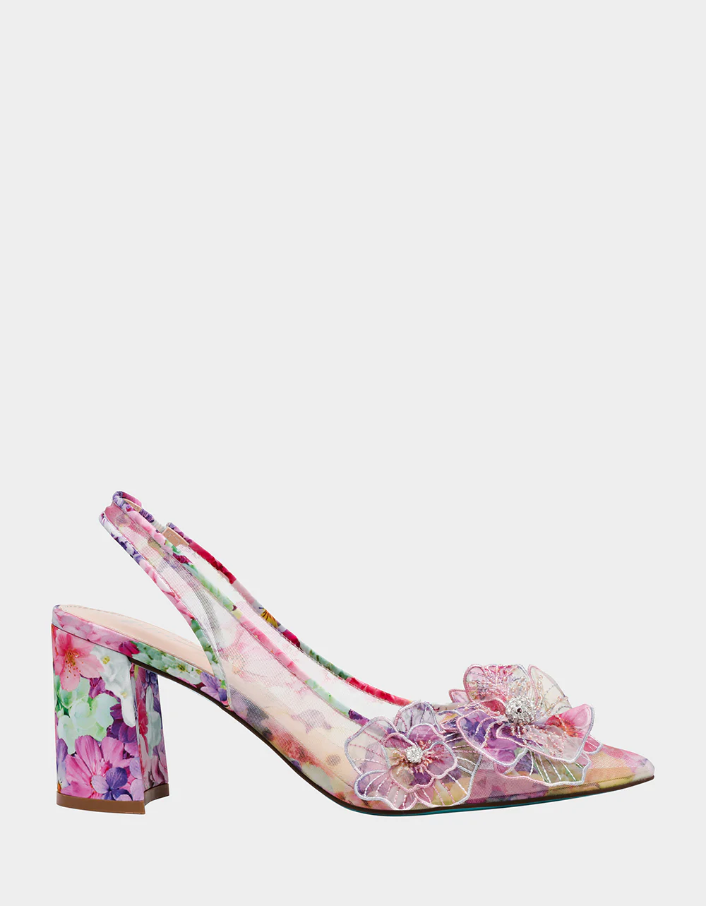 Betsey Johnson Petra Bright Floral Slingback Heels