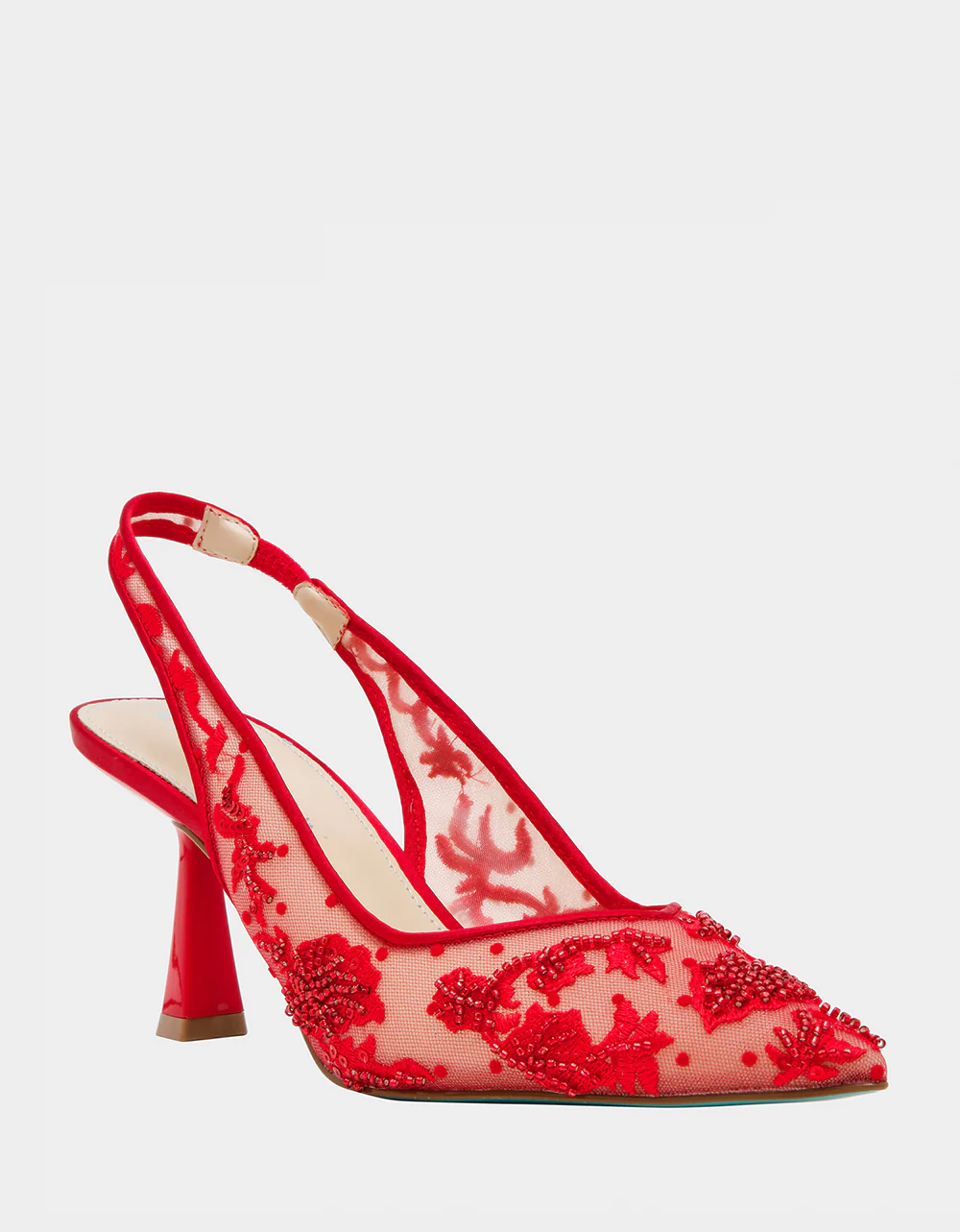 Betsey Johnson Nikki Red Pointed‑Toe Slingback Heels (Red)