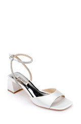 Badgley Mischka Infinity Satin Block Heels with Ankle Strap