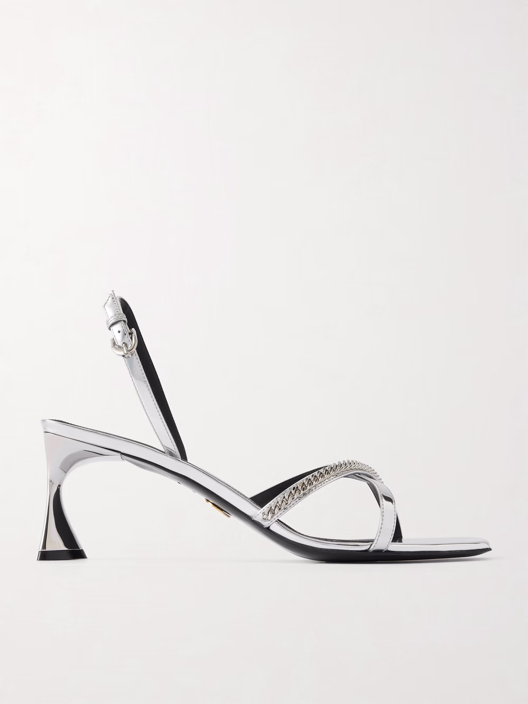 STELLA MCCARTNEY Elsa embellished mirrored slingback sandals