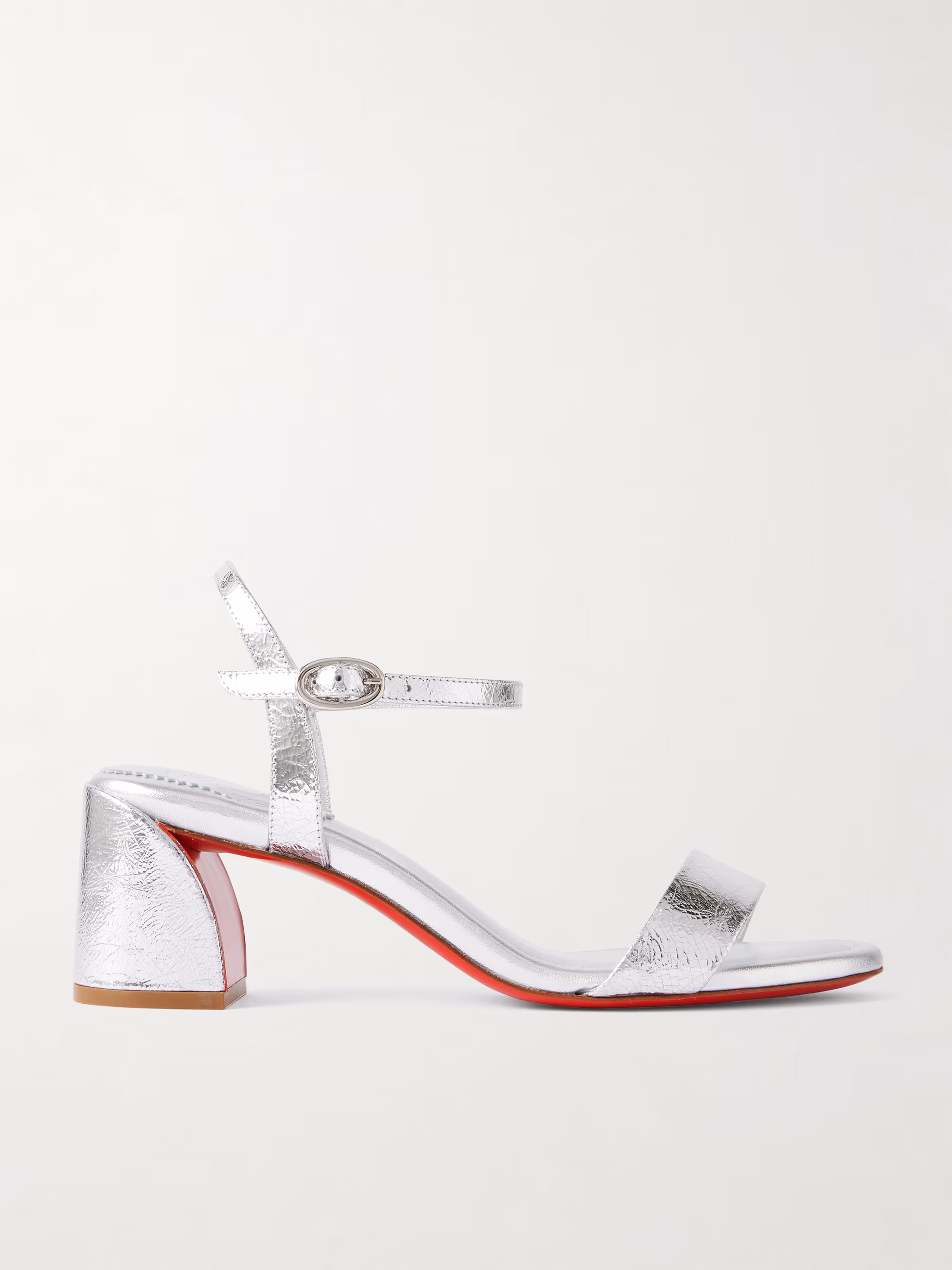 CHRISTIAN LOUBOUTIN Miss Jane 55 metallic textured-leather sandals