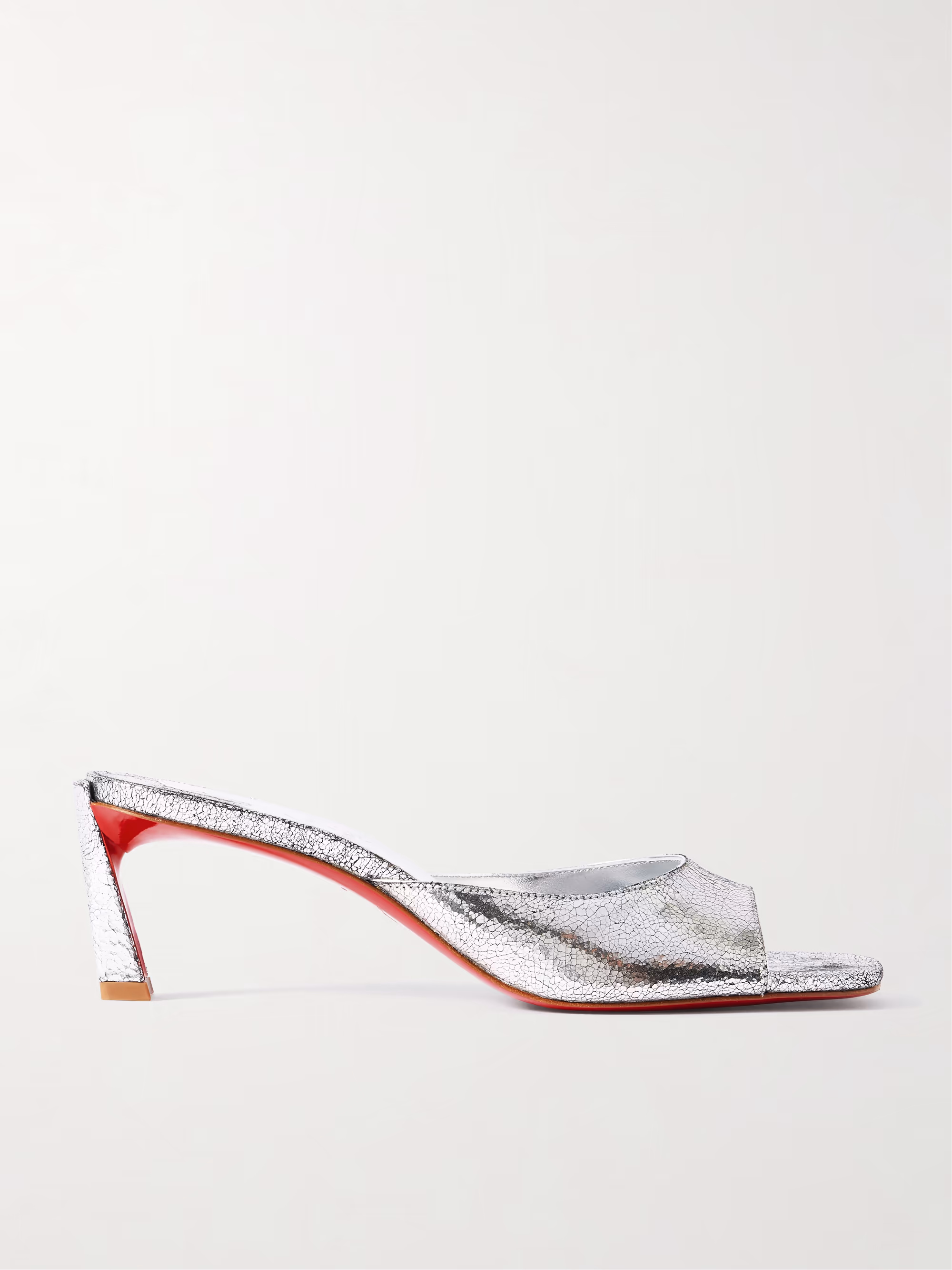 CHRISTIAN LOUBOUTIN Condora 55 metallic cracked-leather mules