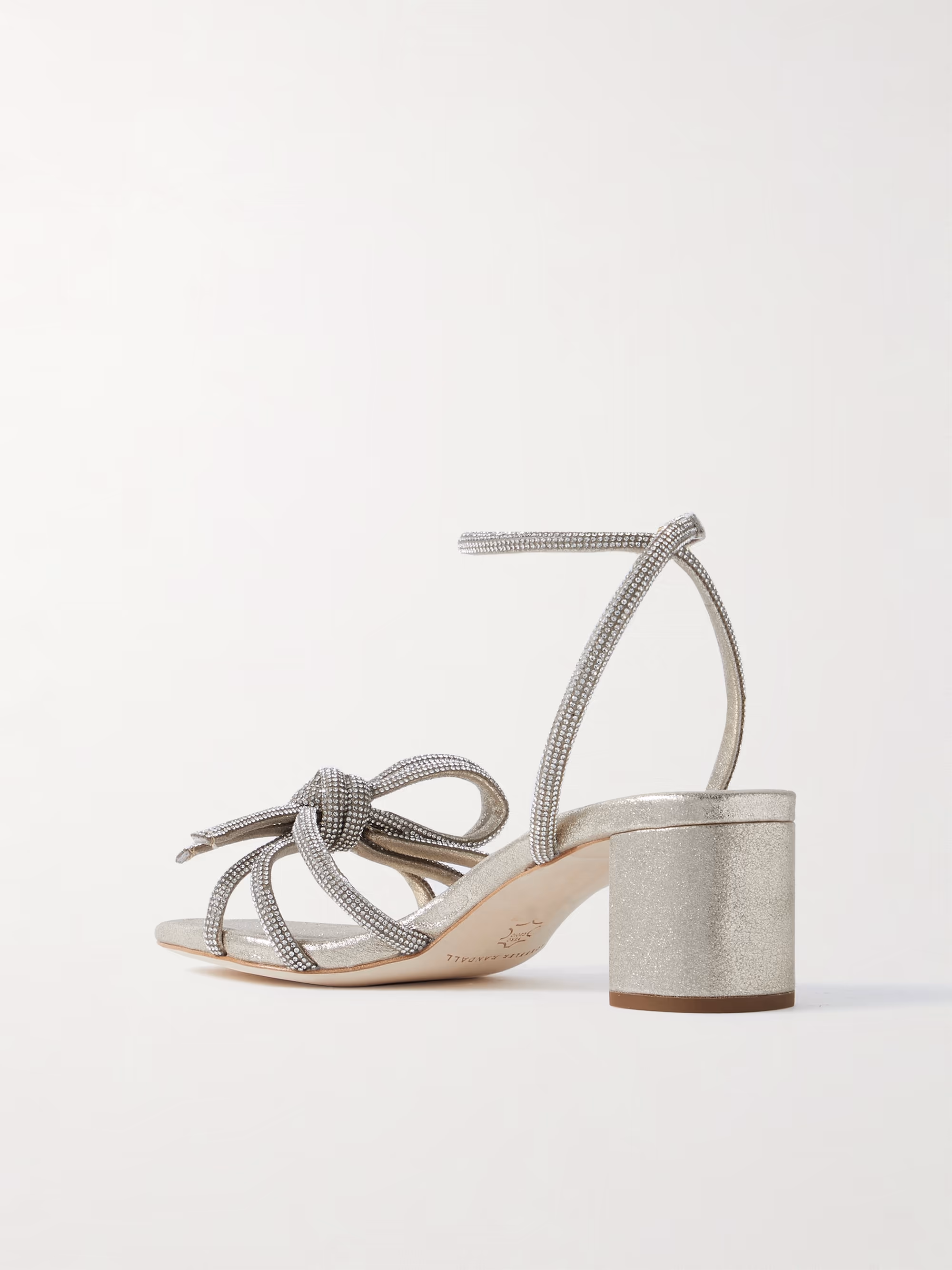 LOEFFLER RANDALL + NET SUSTAIN Mikel crystal-embellished metallic suede sandals