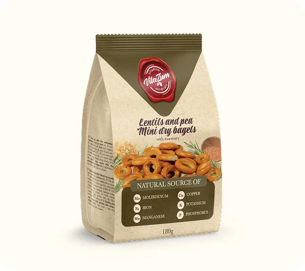 Lentils and pea mini dry bagels