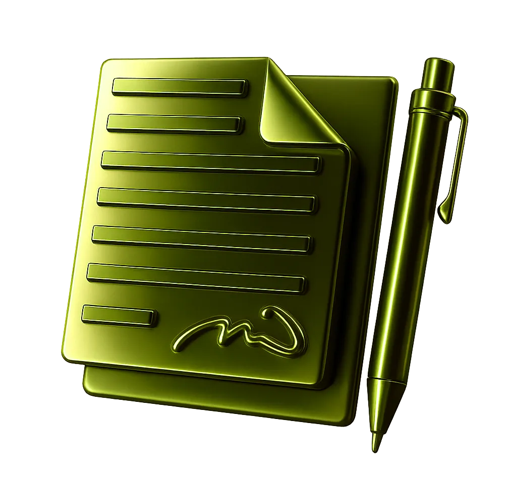 metallic icon for contract management