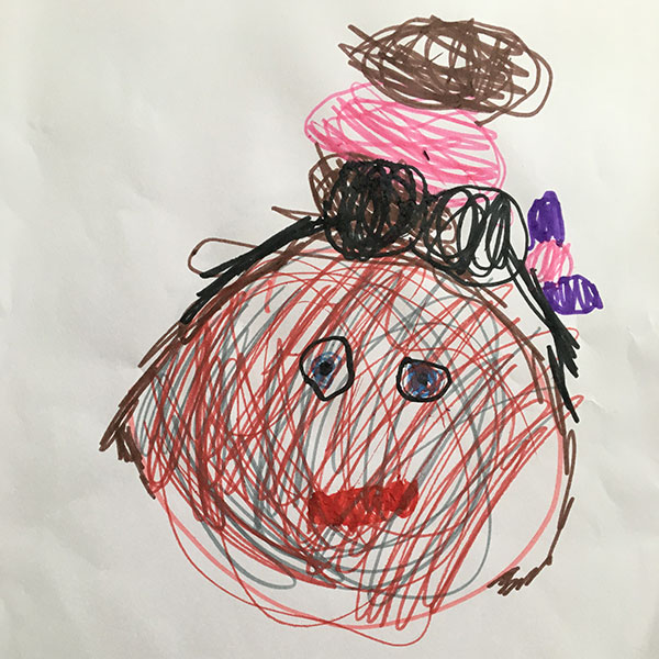 Målat porträtt av Madeline