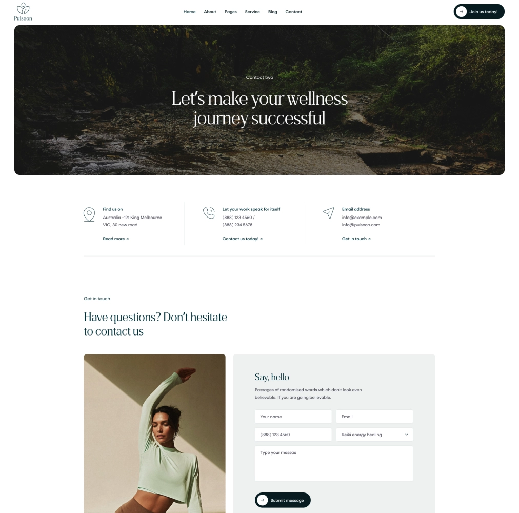 pulseon landing contact image