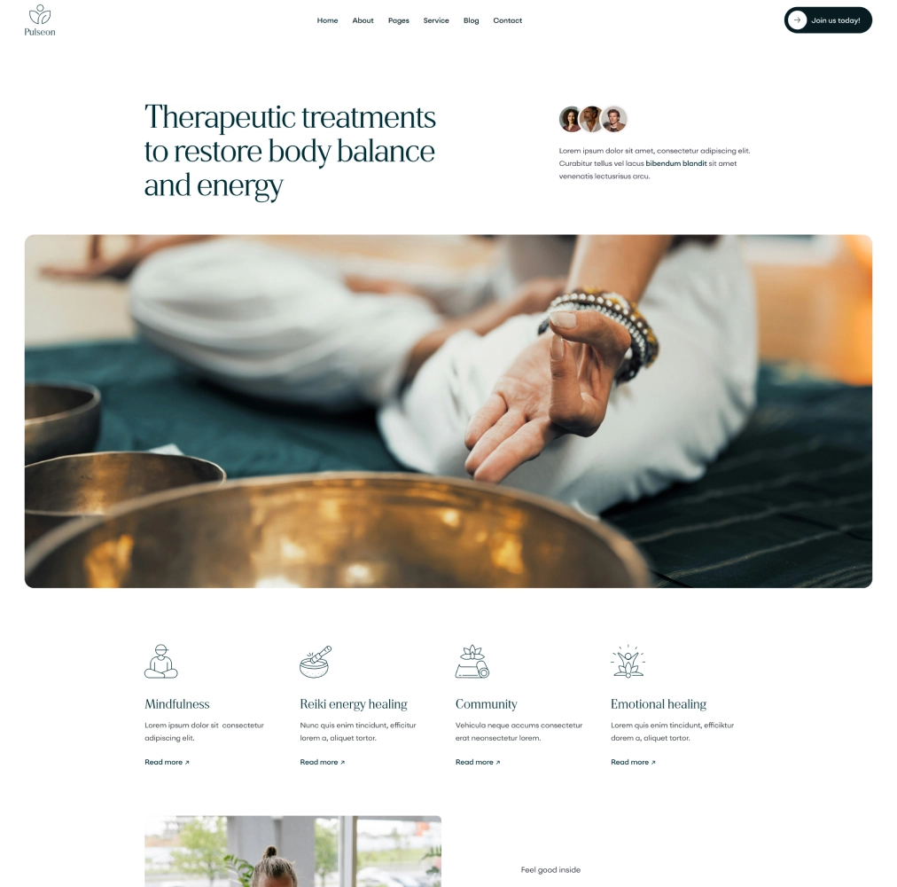 pulseon landing about two image