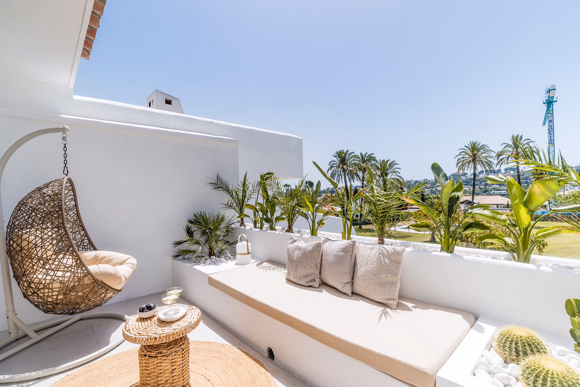 Private terrace at CASA ILIA with direct garden and pool access in Aloha