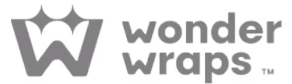 Logo mit großem W und zwei Sternen darüber neben dem Schriftzug Wonder Wraps.