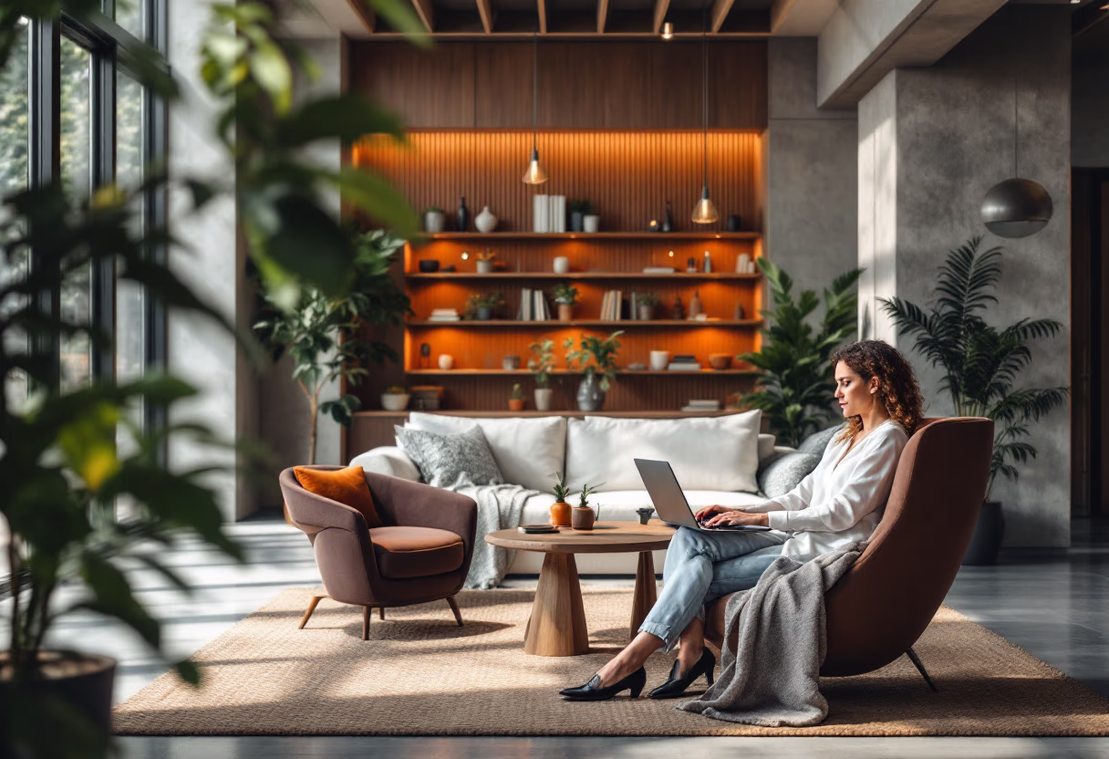 image of business professionals interacting with technology