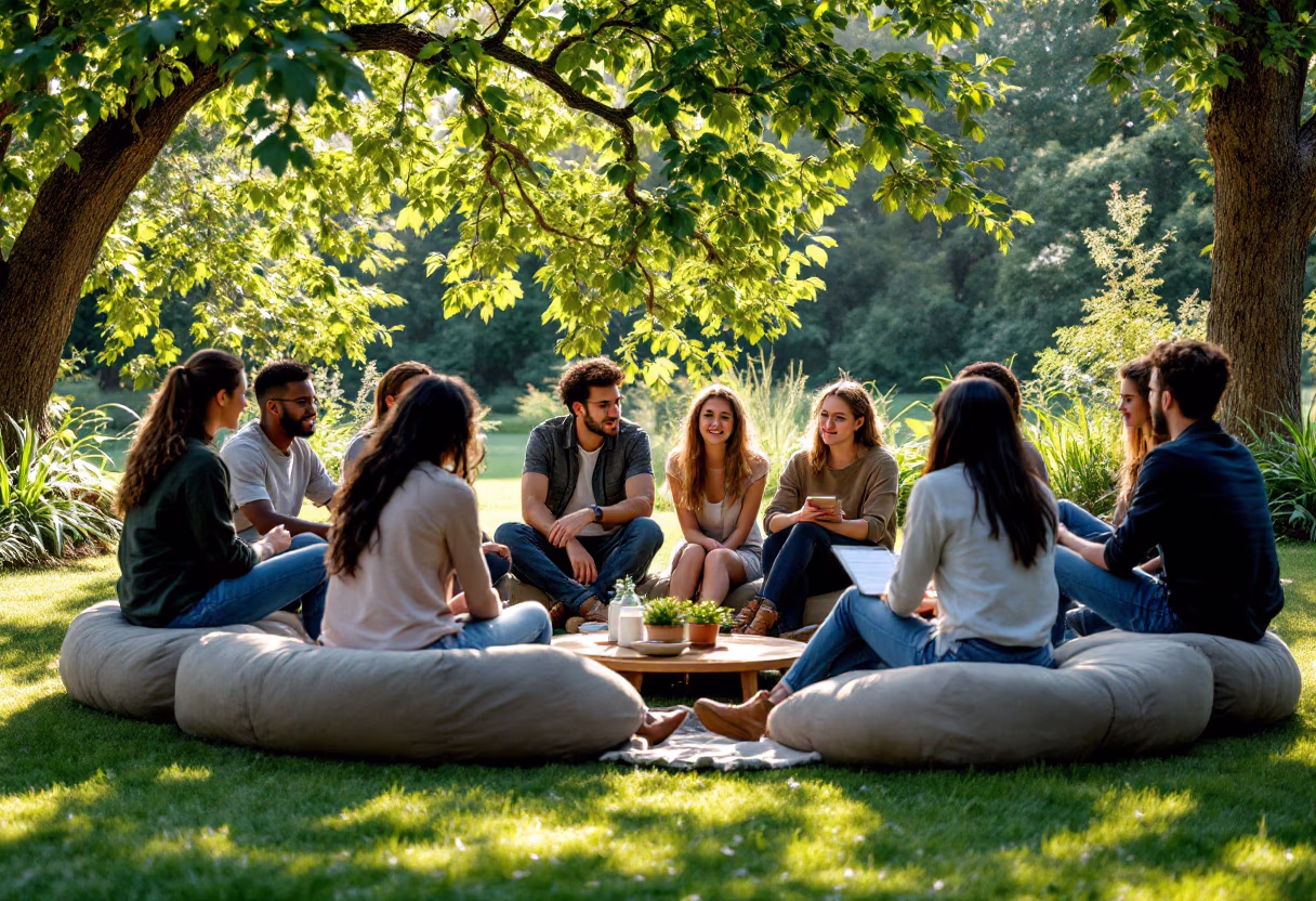 image of an educational workshop in progress outdoors