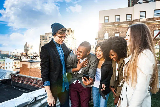 A sober gathering on a rooftop in the East Village NYC