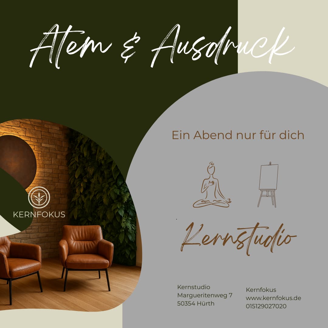 Warme Farben, Flyer Atem&Ausdruck im Kernstudio