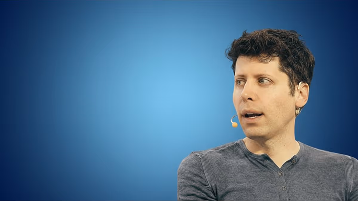 Sam Altman speaking in an event