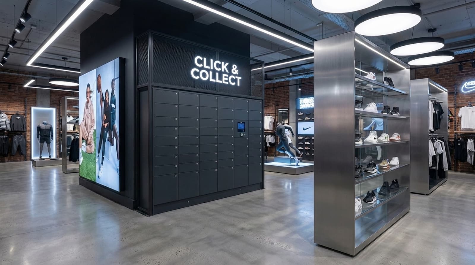 Retail Click & Collect locker bank for self-service order pickup