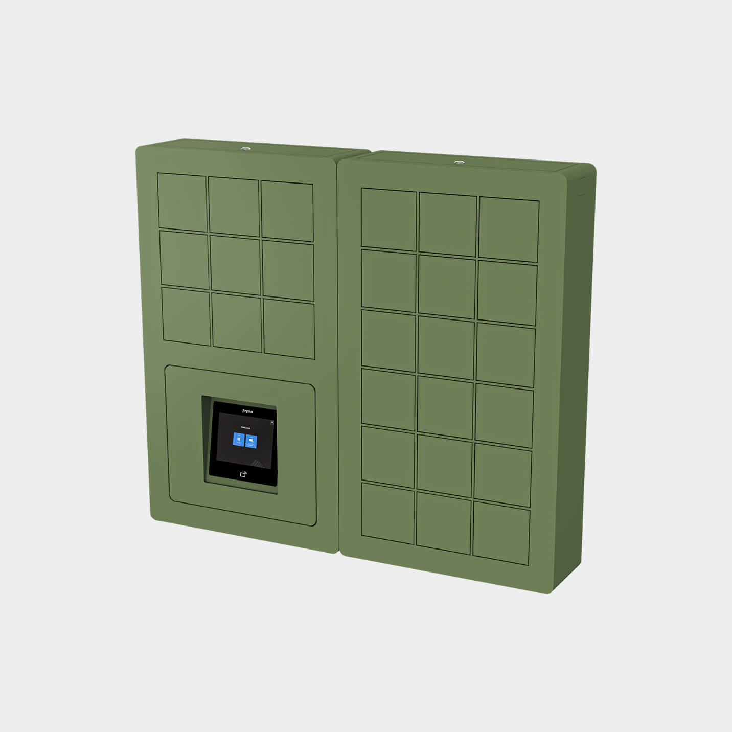 MiniWall locker in RAL 6011 color