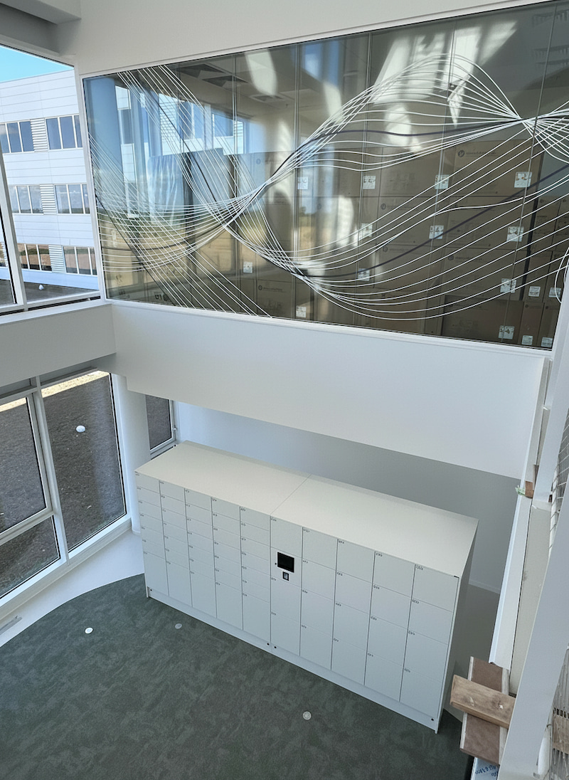 Overhead view of the dedicated parcel area at Thales