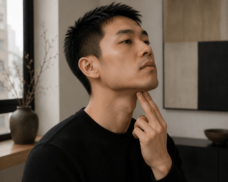 Provider marking the treatment area before a Kybella injection for double chin reduction in Manhattan