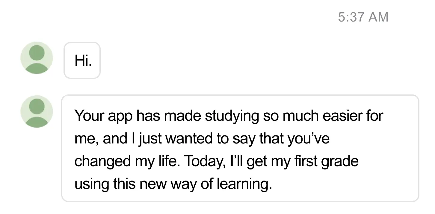 Student testimonial