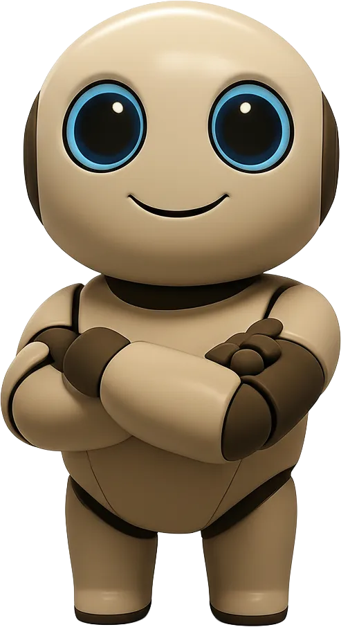 D.A.V.E. with arms folded - a robot-like character