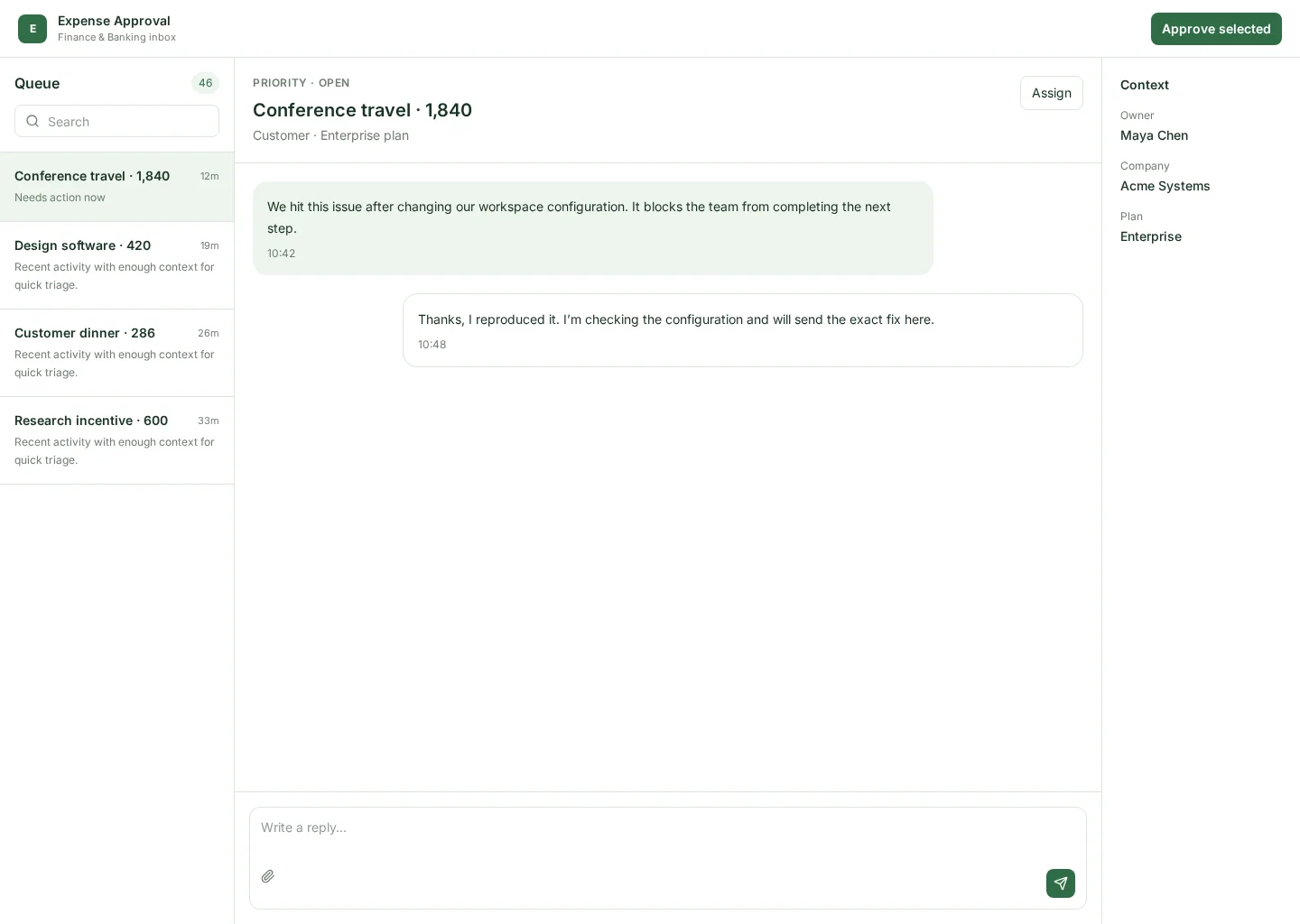 Expense Approval UI template screenshot