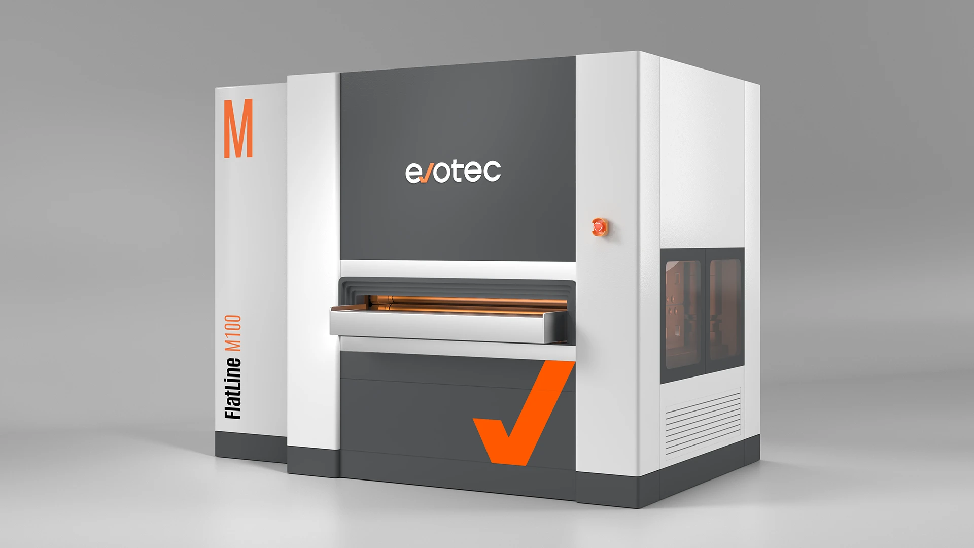 Imagen que muestra el nivelador de rodillos de precisión FlatLine M100 de Evotec para la fabricación de metales