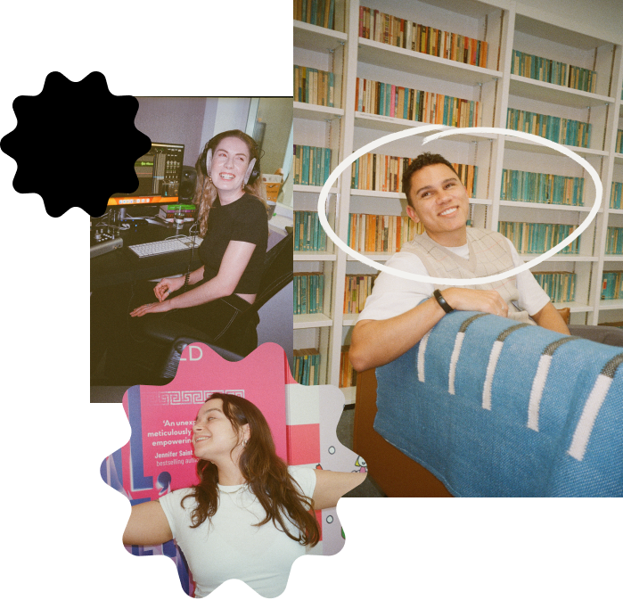 A digital collage of images featured penguin Books UK employees smiling