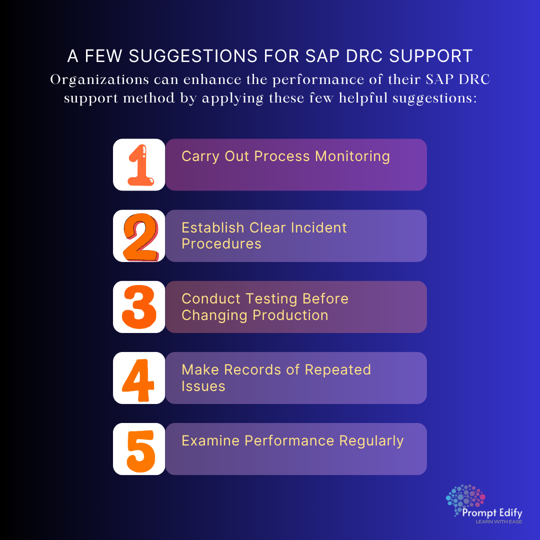 A Few Suggestions for SAP DRC Support