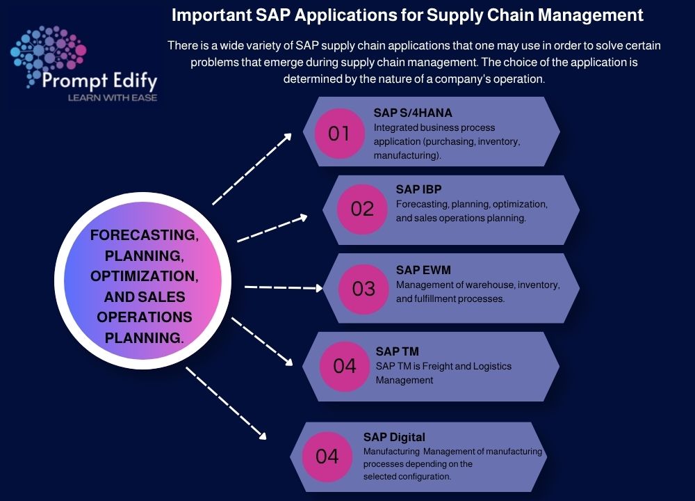 SAP Supply Chain applications like S/4HANA, IBP, EWM, and Ariba to streamline logistics, warehouse tracking, and procurement workflows.