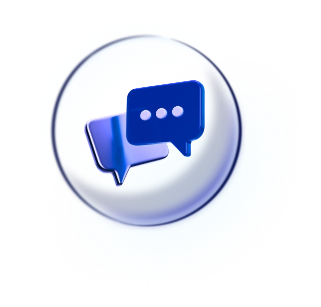 Two 3d text message symbols floating inside of a bubble