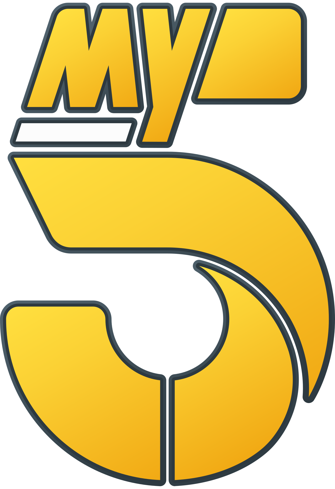 MY 5 Stylized yellow and gold logo featuring the letters 'MY' above a large curved shape resembling the number 5.