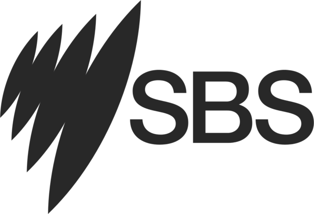 SBS logo with stylized four-pointed shape to the left of the letters SBS.