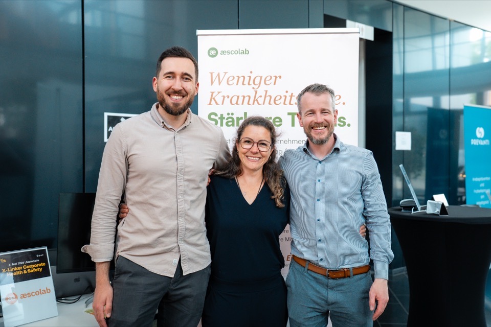 Das Gründerteam von aescolab: Ruth, Julian und Tobias