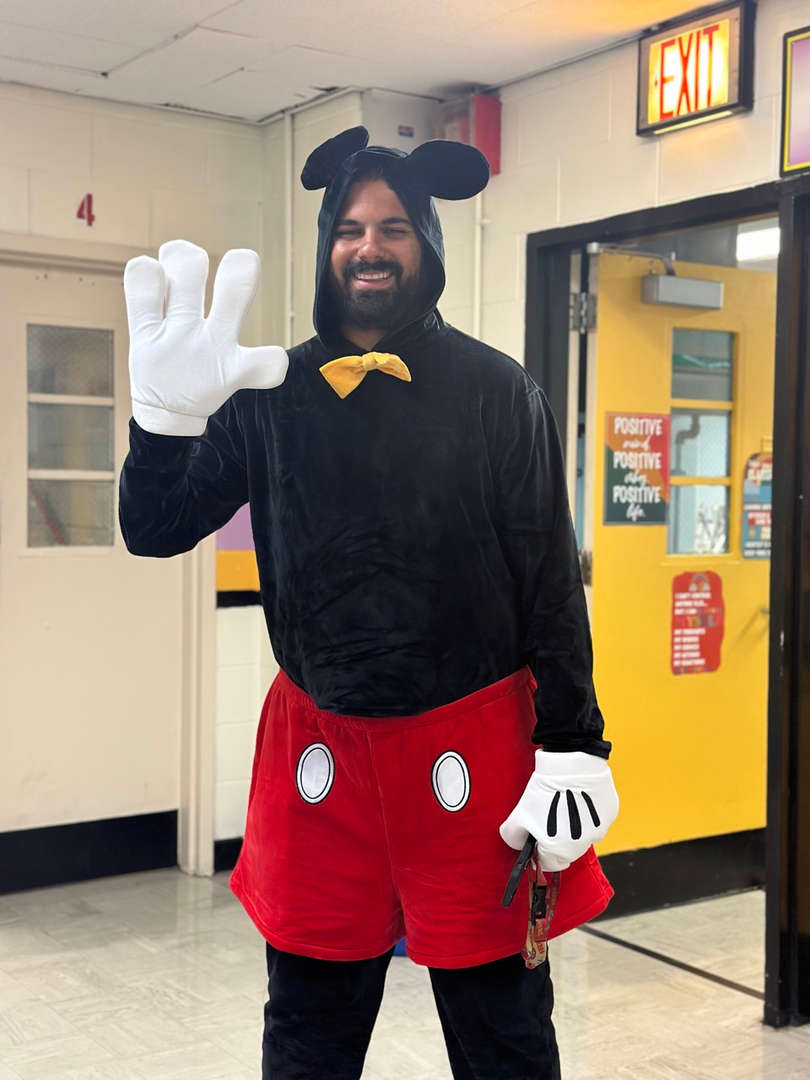 Man wears a costume