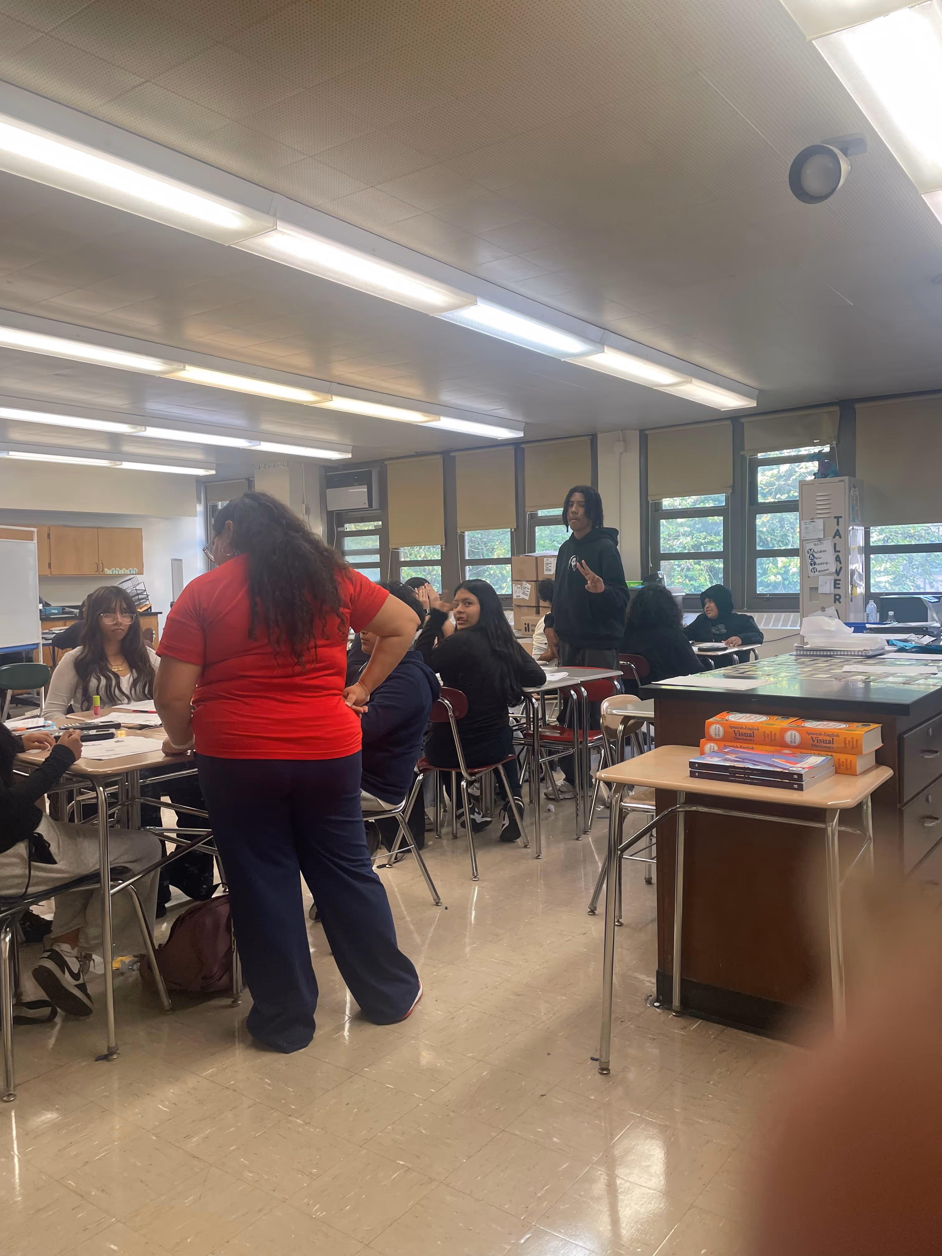 Students collaborate during math tutoring club session