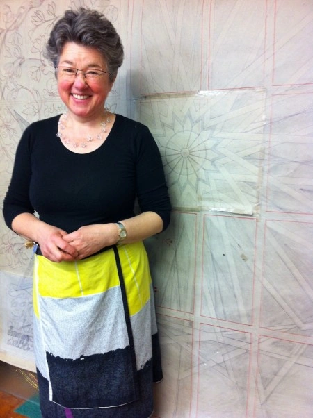 Eva Sperner and sketch. OBACHT!, Haidhausen.