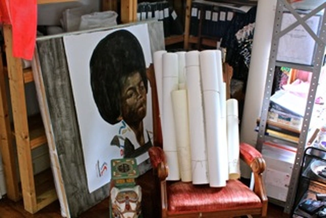 Aaron’s studio in his absence, July 2, 2013, The Archive Louis Zoellar Bickett (4 of 11). Photograph by Louis Zoellar Bickett.