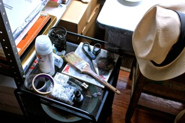 Aaron’s studio in his absence, July 2, 2013, The Archive Louis Zoellar Bickett (10 of 11). Photograph by Louis Zoellar Bickett.