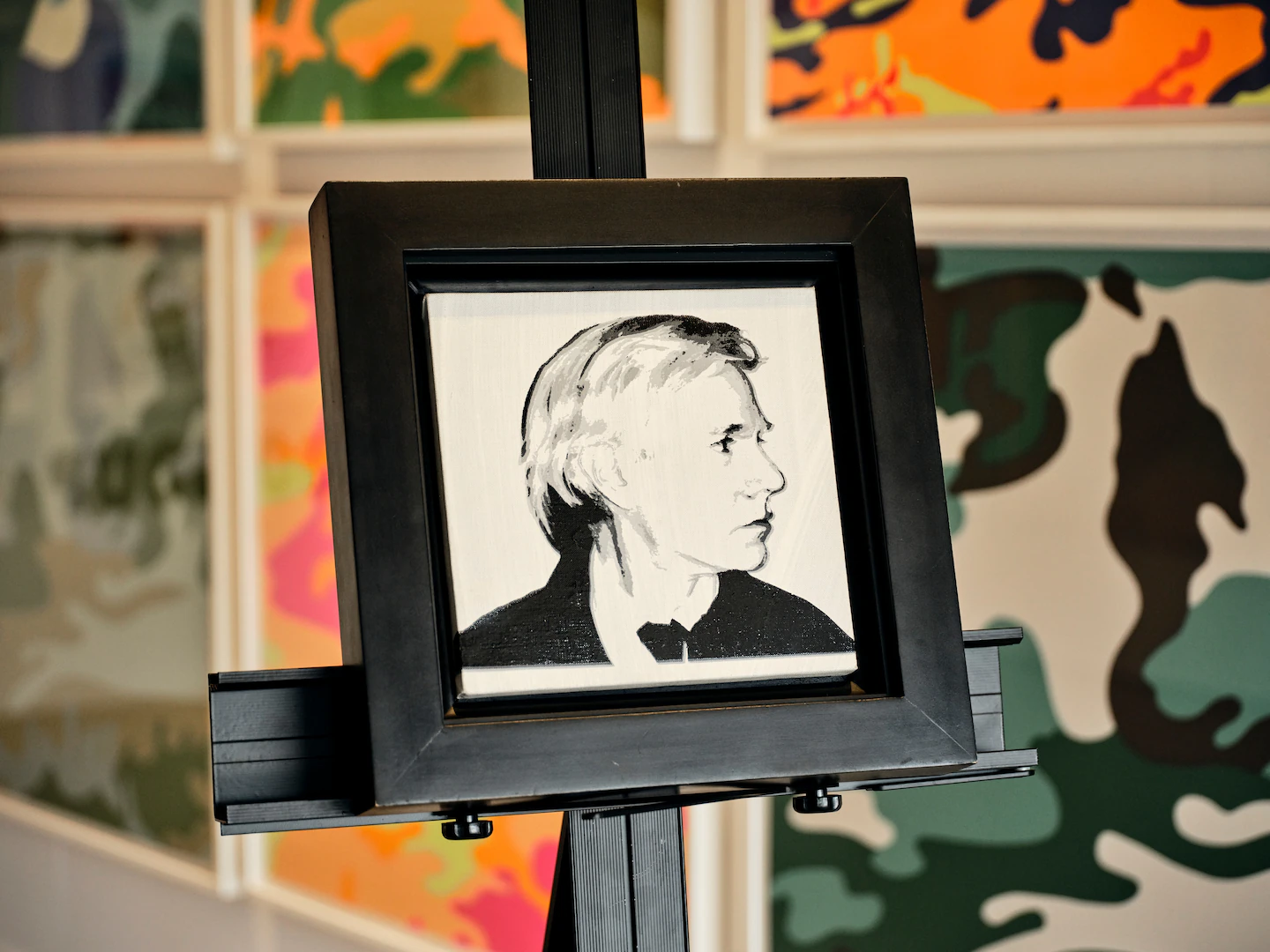 Warhol's “Self-Portrait (Painting),” 1979, was another work that managed to escape the flames. (Philip Cheung/For The Washington Post)