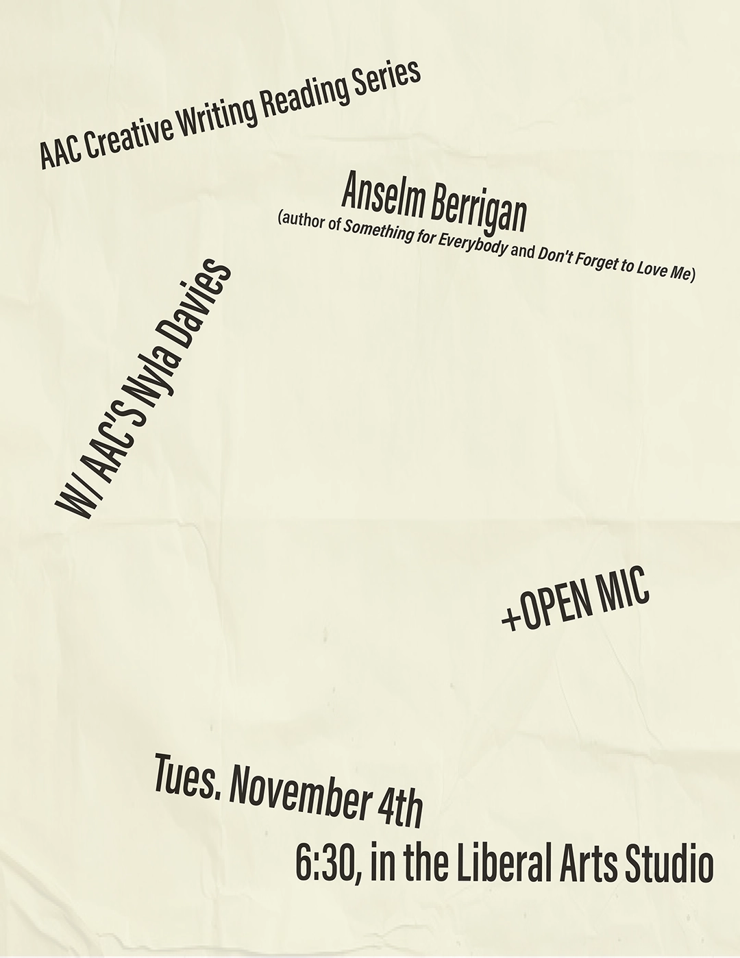 Anselm Berrigan at the AAC