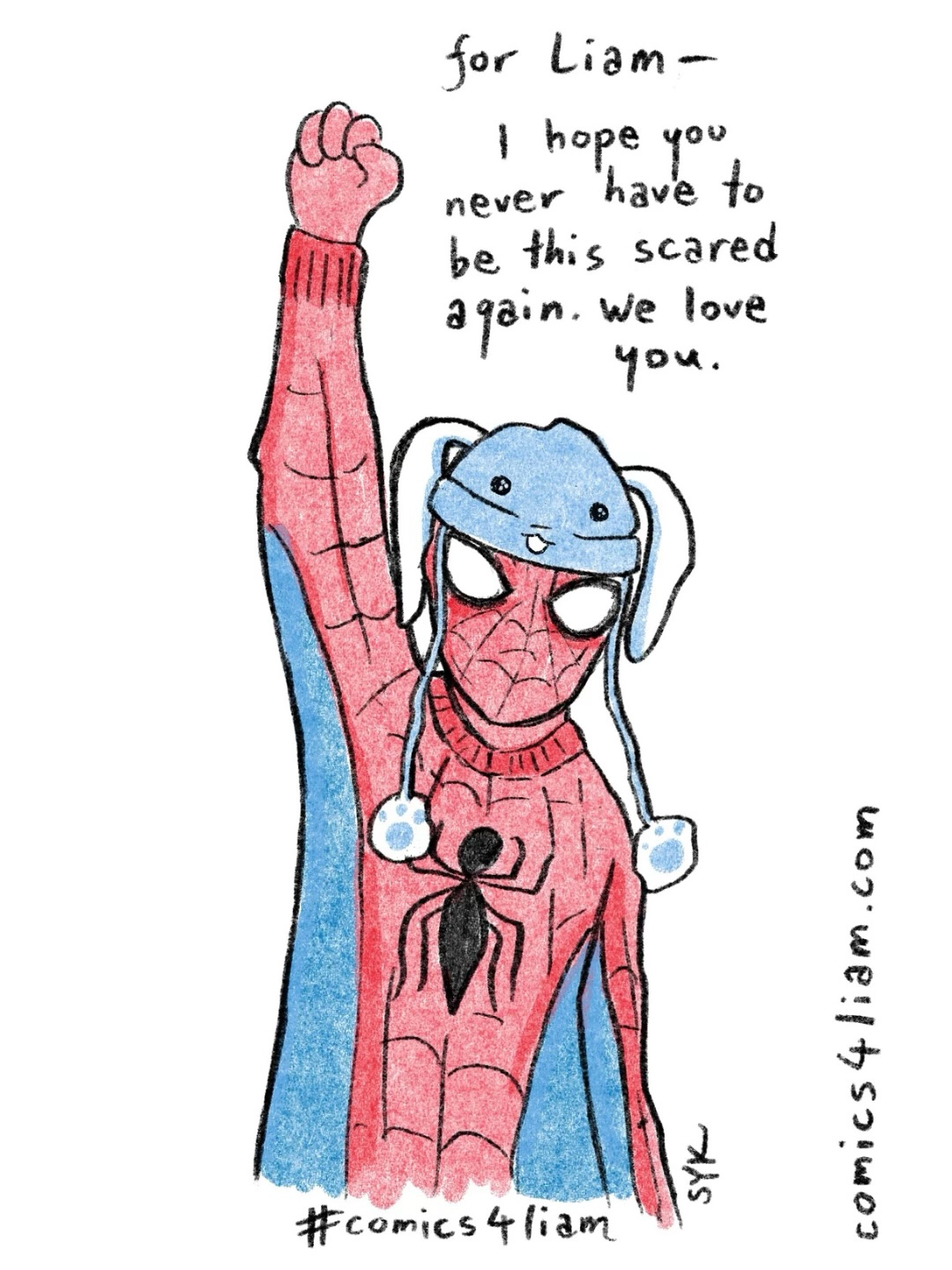 Taken from the Instagram profile of Hands Off NYC https://www.instagram.com/handsoffnyc/ “We’re thrilled to partner with @comixaction and prominent comic creators on #Comics4Liam.”