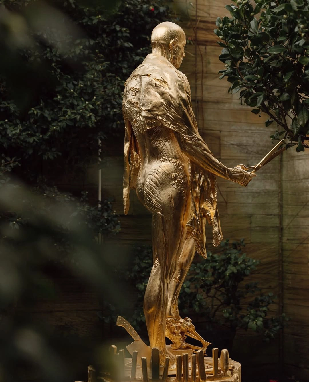 Detail from Damien Hirst’s The Martyr – St Bartholomew, one of three new additions to Yorkshire Sculpture Park this year. The apostle was flayed alive. Original caption: The Times. Photograph by James Glossop.